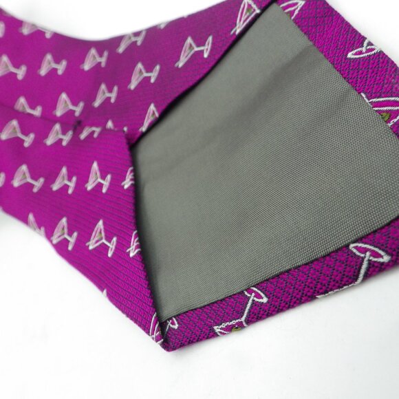 Echo Silk Neck Tie/ Martini Theme/ Made in Italy - Picture 3 of 6